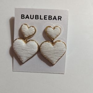 BaubleBar White Heart Drop Earrings